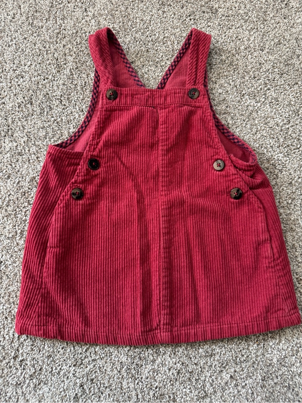 Zara Baby Toddler Girls Red Corduroy Pinafore Dress 18-24 Month